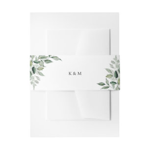 Bandeau De Faire-part Verdure botanique naturelle Monogramme Mariage
