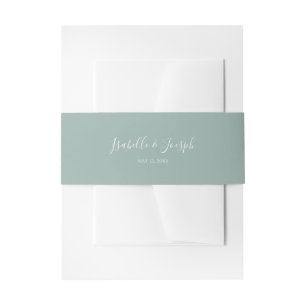 Bandeau De Faire-part Vert sage   Faire-part de mariage Belly Band