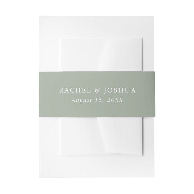Bandeau De Faire-part Vert sage | Mariage personnalisé (Devant example)