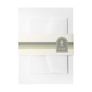 Bandeau De Faire-part Vibes désertiques Mariage Stripe Sage ID1019