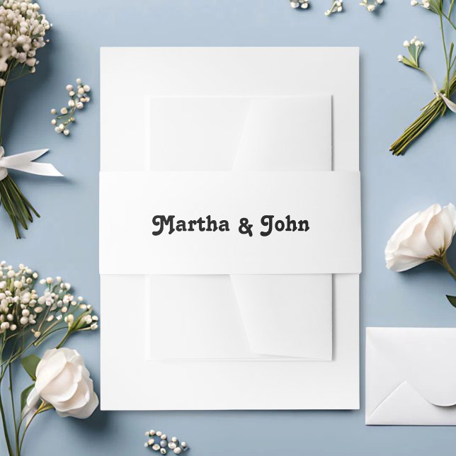 Bandeau De Faire-part Vibes rétro moderne Blanc et noir Mariage (Créateur téléchargé)