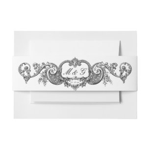 Bandeau De Faire-part Vintage baroque Rococo Style Floral
