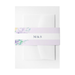 Bandeau De Faire-part Vintage Boho Lilac Floral Mariage Aquarelle Art