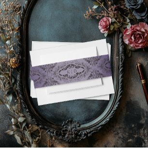 Bandeau De Faire-part Vintage chauve-souris jusqu'à la mort violet Maria