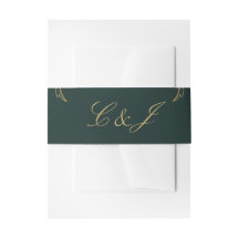 Vintage Emerald Green Gold Floral Mariage damassé