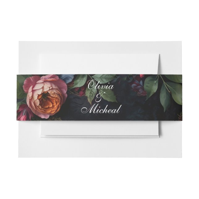 Bandeau De Faire-part Vintage moody floral boho roses (Devant Example)
