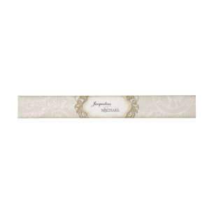 Bandeau De Faire-part Vintage Stargazer Lily Cream Or Frame