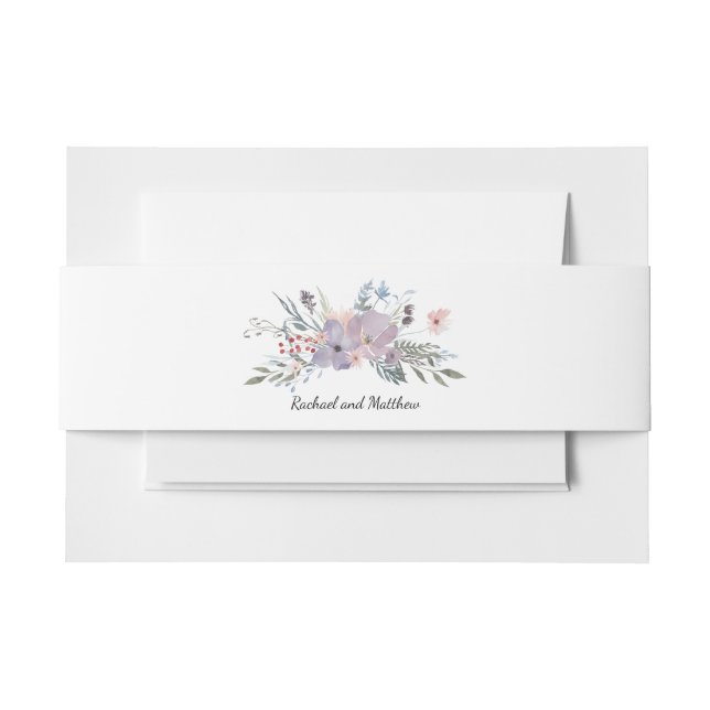 Bandeau De Faire-part Violet Meadow Floral Mariage (Devant Example)