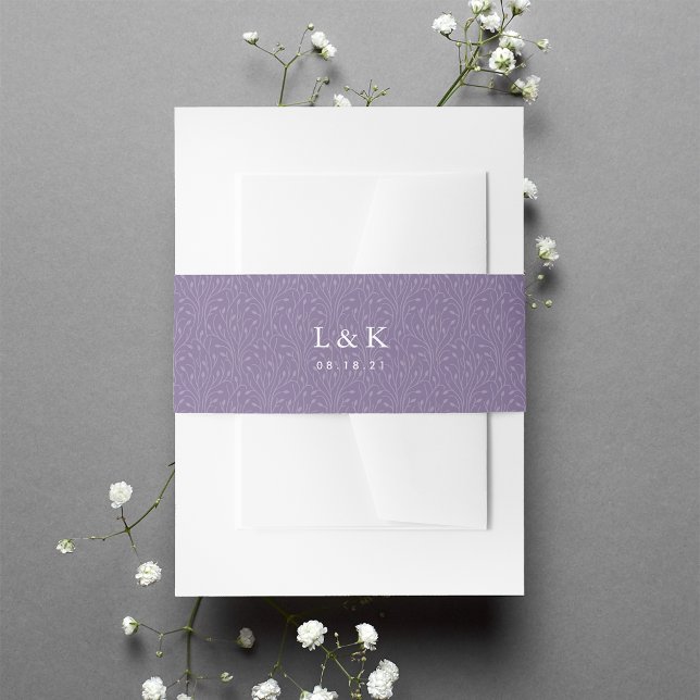 Bandeau De Faire-part Violet Vins Motif Monogramme (Créateur téléchargé)