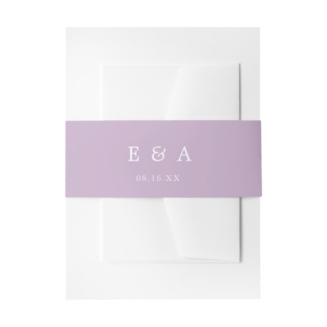 Bandeau De Faire-part Violet violet Lilac Monogramme Mariage Bande de ve (Devant example)