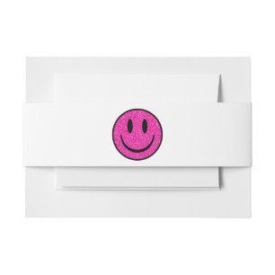 Bandeau De Faire-part Visage de sourire rose Parties scintillant