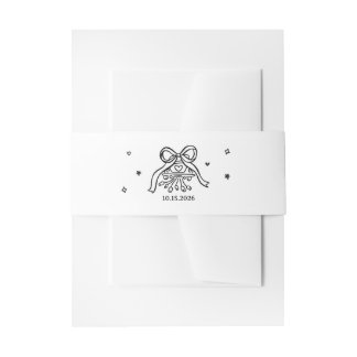 Bandeau De Faire-part Voiture de mariage à arc dessiné à la main minimal
