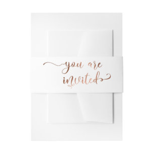 Bandeau De Faire-part Vous êtes invité Élégant Calligraphy Copper, White
