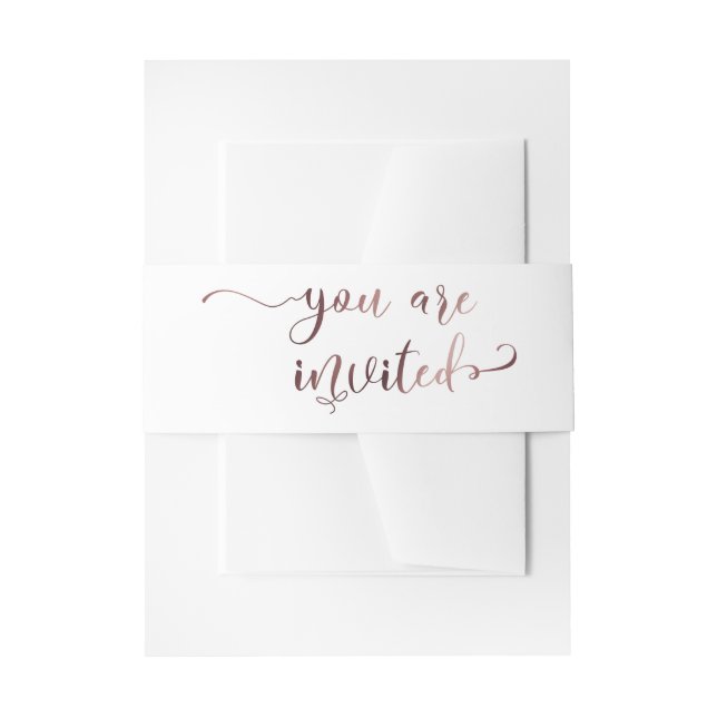 Bandeau De Faire-part Vous êtes Invité Élégant Rose Gold Calligraphie (Devant example)