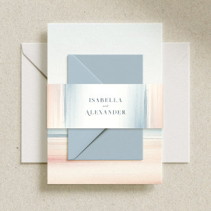 Bandeau De Faire-part Wailea Aquarelle Minimaliste Elégant Mariage Plage