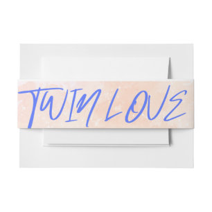 Bandeau De Faire-part Watercolor Twin Love Invitation Band
