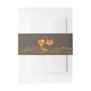 Bandeau De Faire-part Whimsical Woodland Chat & Fox Rustic Mariage