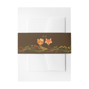 Bandeau De Faire-part Whimsical Woodland Chat & Fox Rustic Mariage