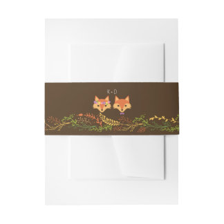 Bandeau De Faire-part Whimsical Woodland Renards Rustique Mariage