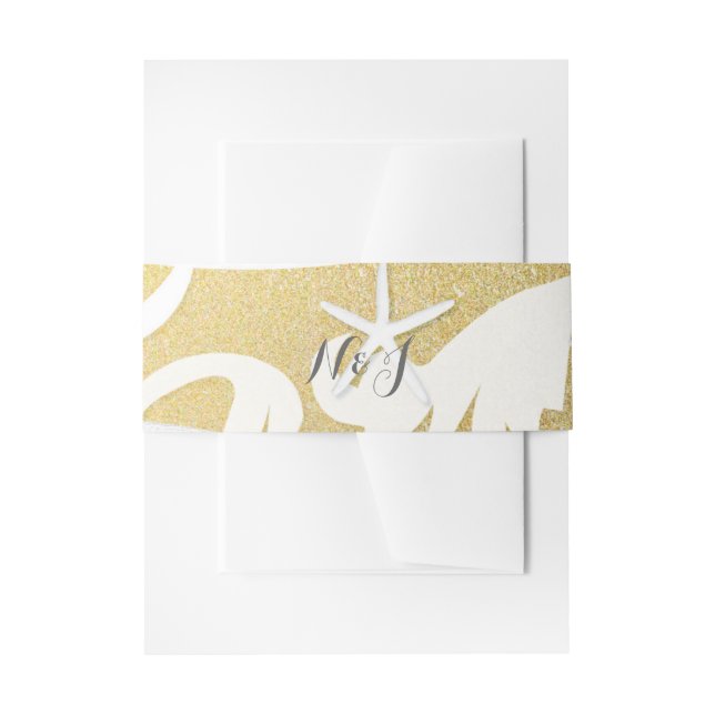 Bandeau De Faire-part White Starfish Gold Beach Mariage élégant (Devant example)