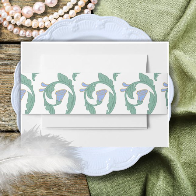 Bandeau De Faire-part William Morris Art déco Floral Vins verts (Créateur téléchargé)