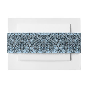 Bandeau De Faire-part William Morris Frère Lapin Bleu Clair Noir