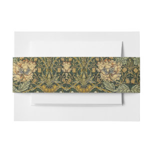 Bandeau De Faire-part William Morris Honeysuckie Vert Jaune