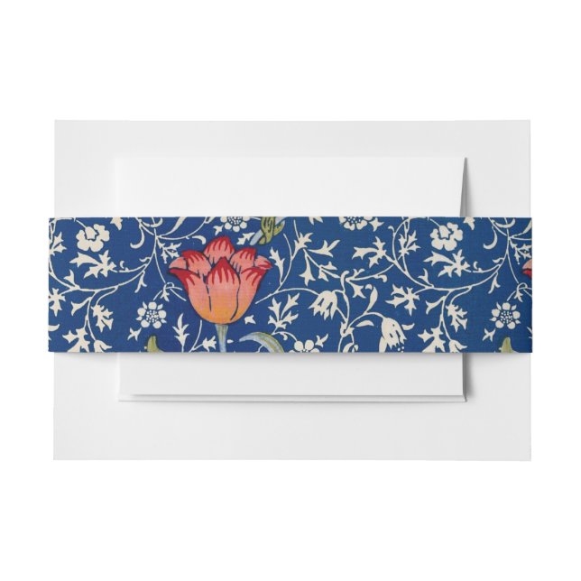 Bandeau De Faire-part William Morris Medway Floral bleu (Devant Example)