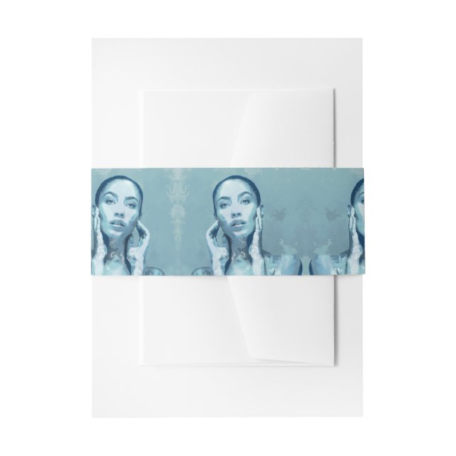 Bandeau De Faire-part "Woman in Blue" (Devant example)