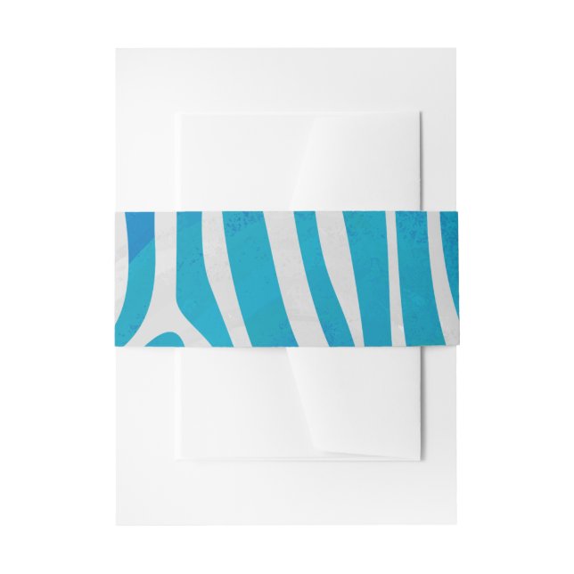 Bandeau De Faire-part Zèbre bleu et blanc imprimé (Devant example)