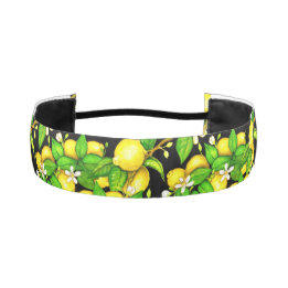 Bandeau d'impression de citron sur le noir