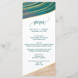 Banded Gemstone | Emerald Dinner Menu Card Menükarte