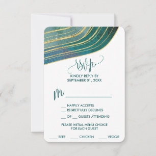 Banded Gemstone Emerald Menu Choice Carte RSVP