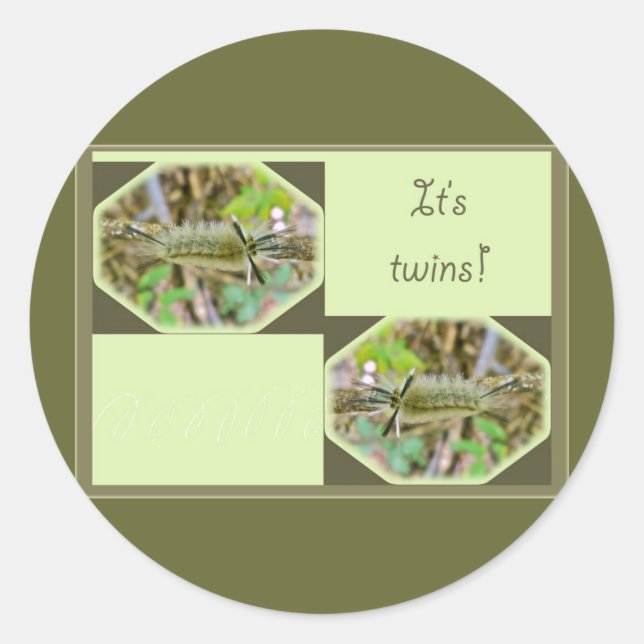 Banded Tussock Moth It's Twins New Baby Stickers (Devant)