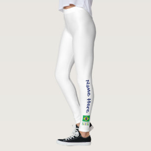 Bandeira do Brasil e Brasil Come o Nome Leggings