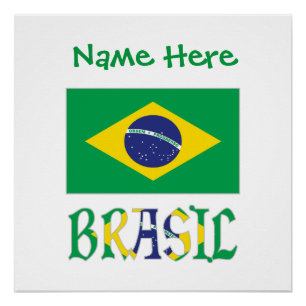 Bandeira do Brasil und Brasil Personalisiert Poster