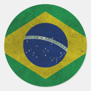 Bandeira Grunge Runder Aufkleber