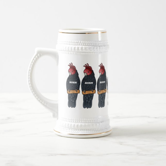 Bandenvogel-Cartoon Bierglas (Links)