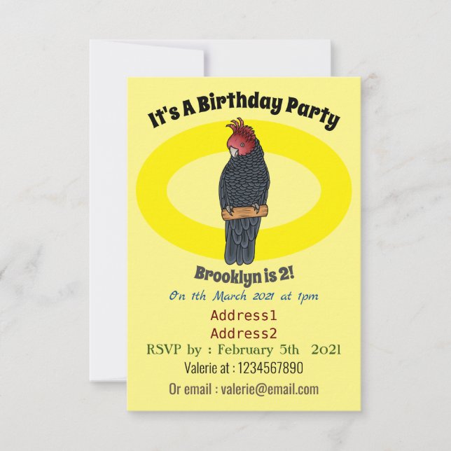 Bandenvogel-Cartoon Einladung (Vorderseite)