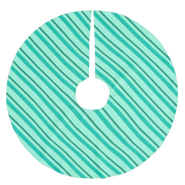 Bänder aus Samt, Türkis und Aqua Polyester Weihnachtsbaumdecke (Vorderseite)