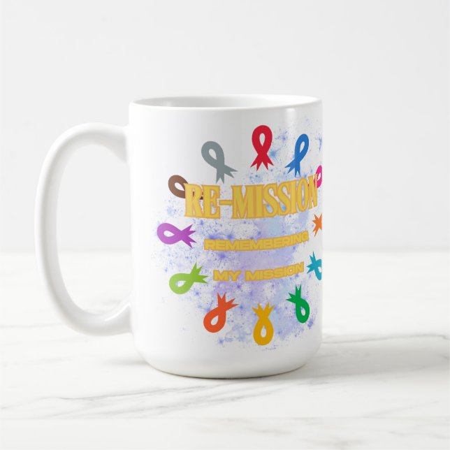 Bänder für Krebserkrankungen Kaffeetasse (Links)