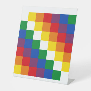 Bandera Andina de la Wiphala Andes Qulla Suyu Flag Sockelschild