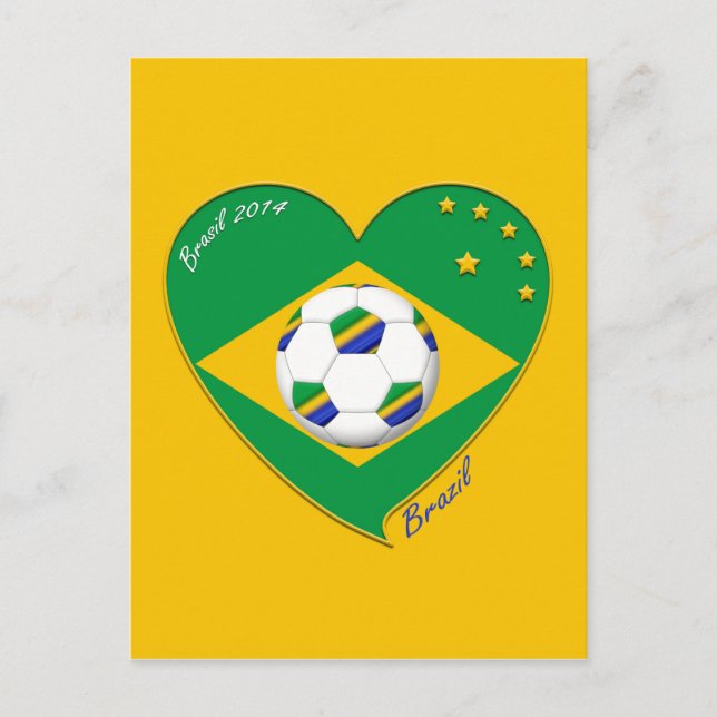Bandera de BRASIL FÚTBOL de campeones del mundo Postkarte (Vorderseite)