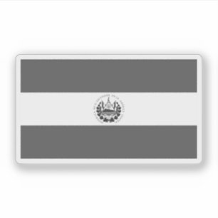 Bandera de El Salvador - Schwarz und Weiß Aufkleber