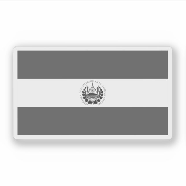 Bandera de El Salvador - Schwarz und Weiß Aufkleber (Vorderseite)