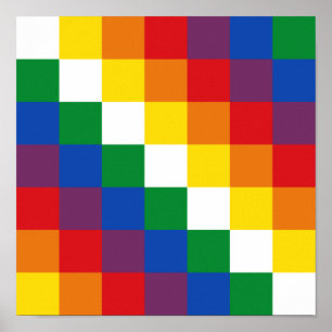 Bandera de la Wiphala Andes Qulla Suyu Flag Print Poster