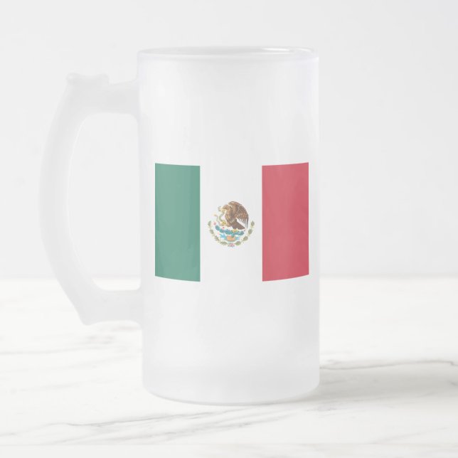 Bandera de México - Flagge Mexikos - mexikanische  Mattglas Bierglas (Links)