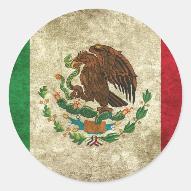 Bandera de México - Flagge Mexikos Runder Aufkleber (Vorderseite)