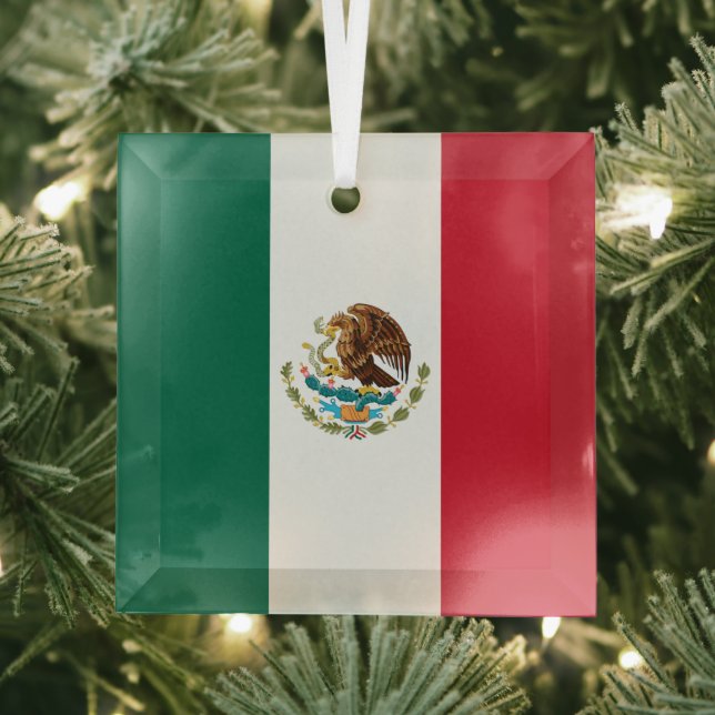Bandera de Mexico National flagge Mexicanos Ornament Aus Glas (Insitu)