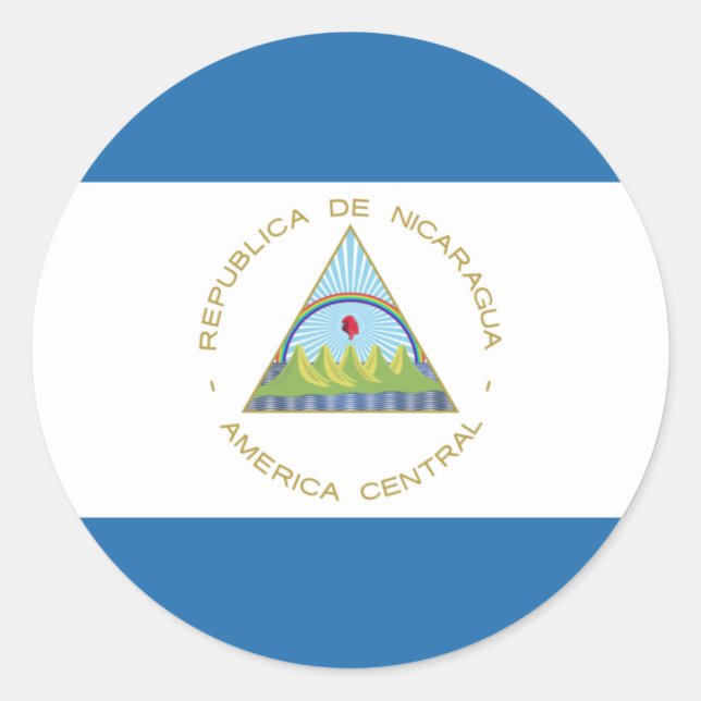 Bandera de Nicaragua Runder Aufkleber (Vorderseite)